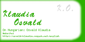 klaudia osvald business card